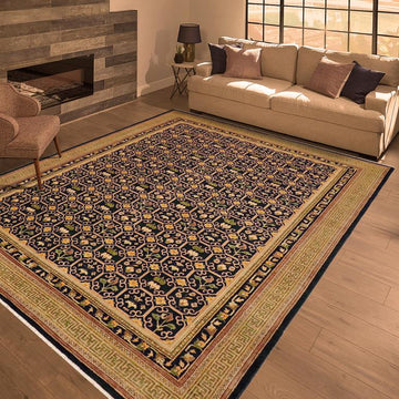 handmade Transitional Kafkaz Chobi Ziegler Blue Green Hand Knotted RECTANGLE 100% WOOL area rug 9 x 11